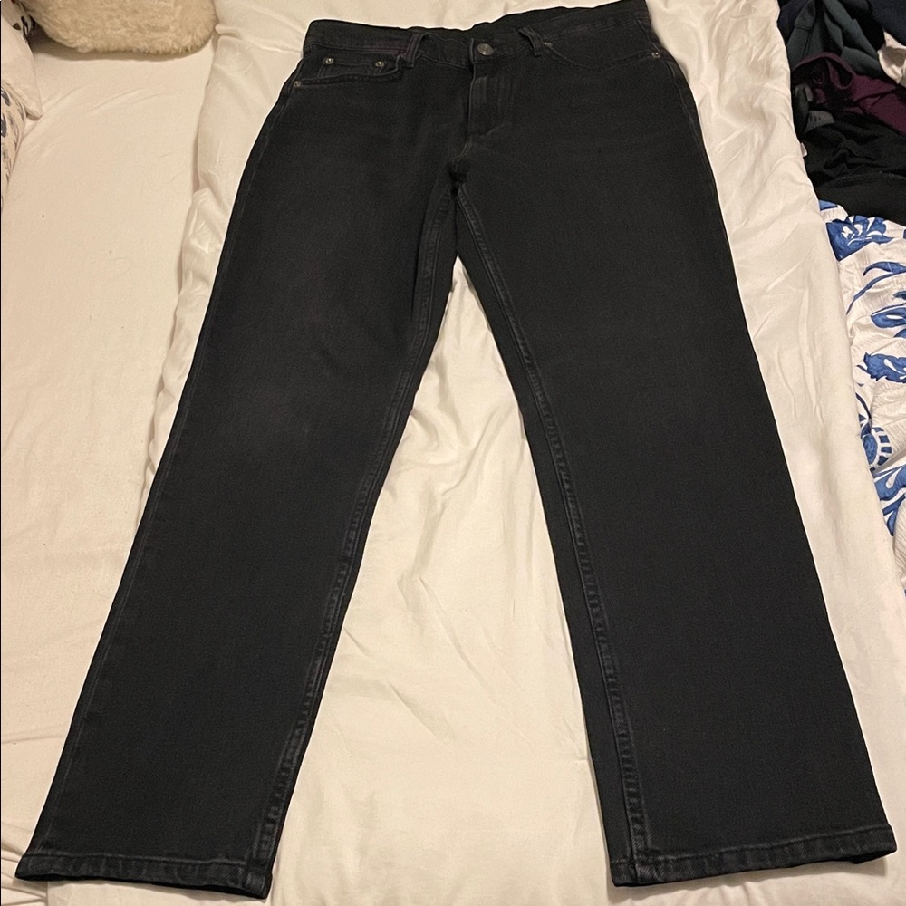 Massimo Dutti Black Straight-Leg Jeans